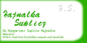 hajnalka suplicz business card